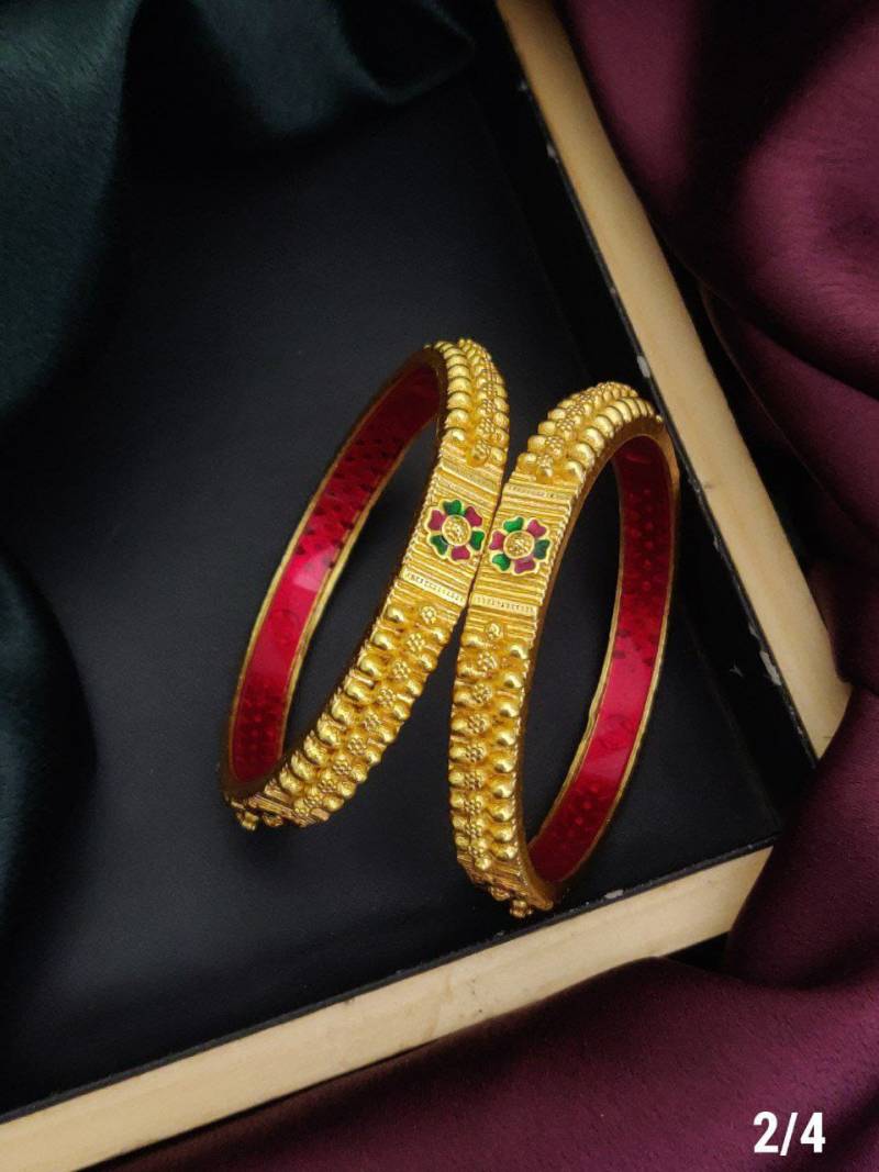 Fancy Golden Bangles Set 5
