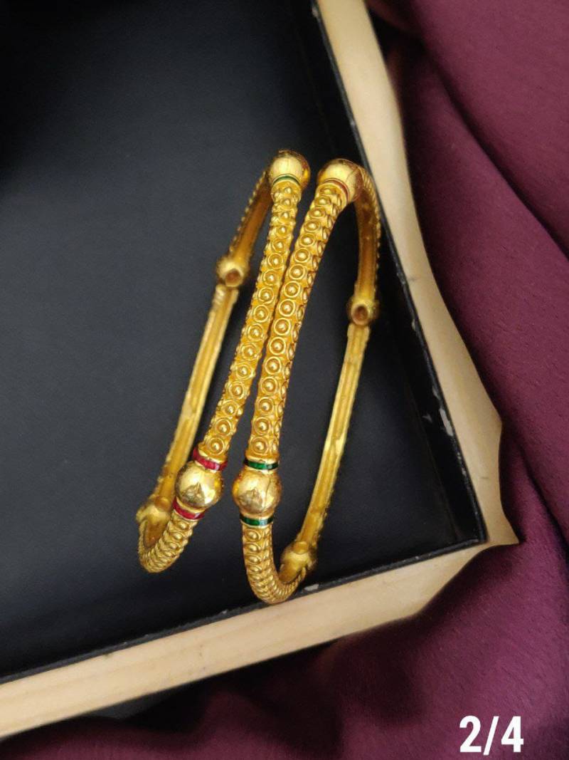 Fancy Golden Bangles Set 5