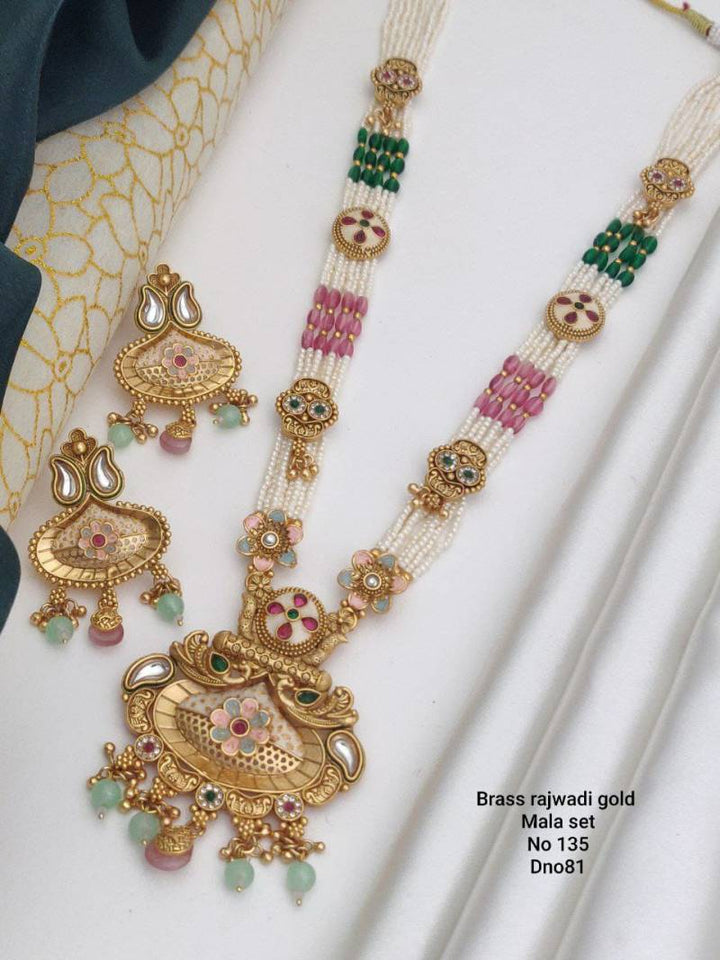 Brass Rajwadi Gold Mala Set 2