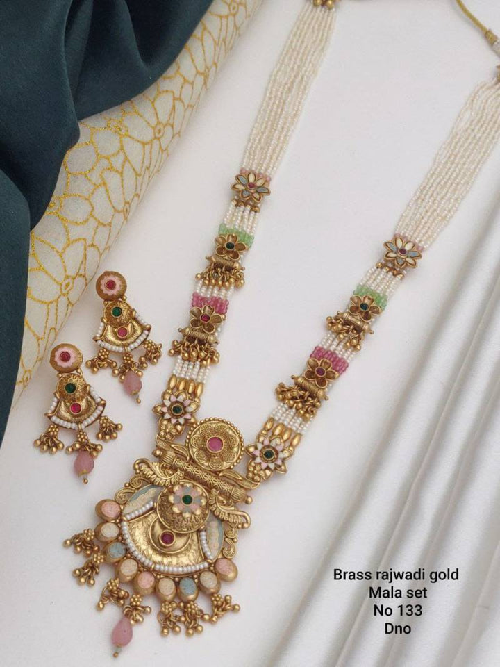 Brass Rajwadi Gold Mala Set 2