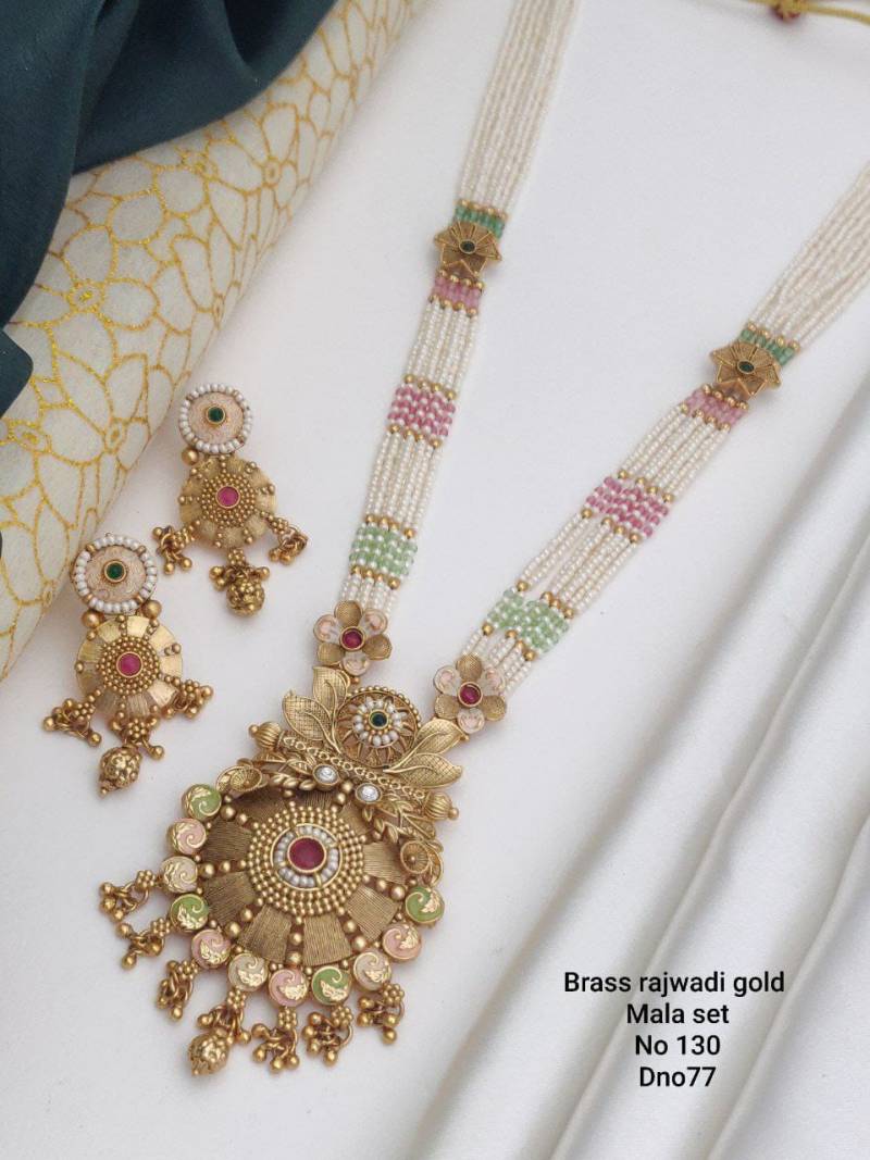 Brass Rajwadi Gold Mala Set 2