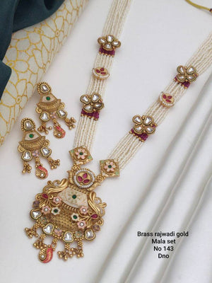 Brass Rajwadi Gold Mala Set 3