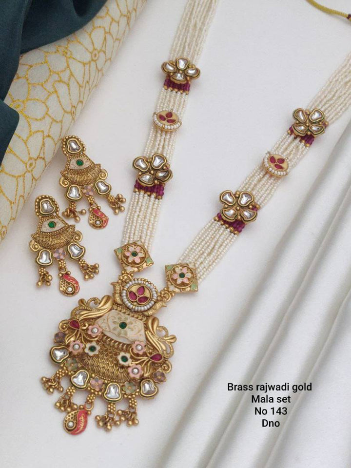 Brass Rajwadi Gold Mala Set 3