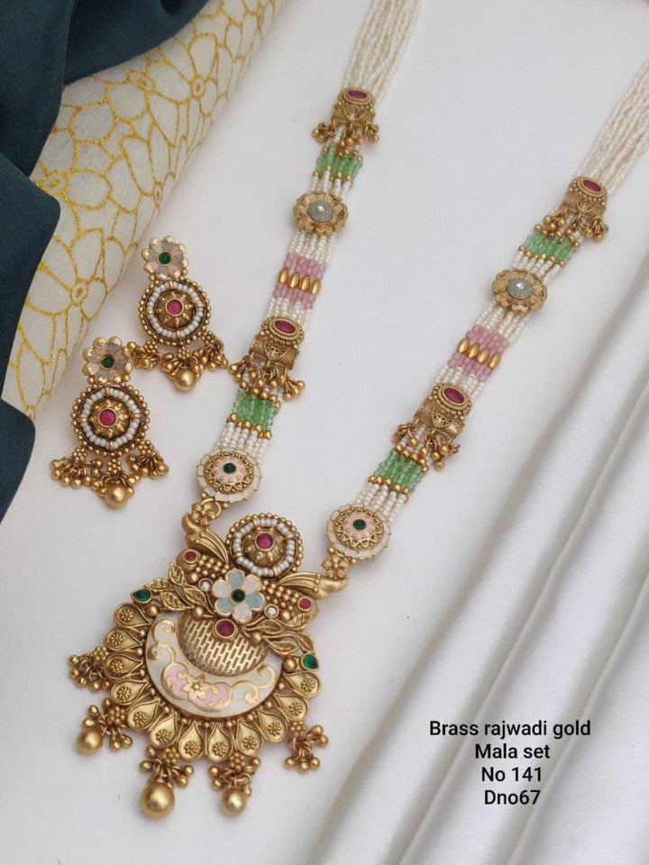 Brass Rajwadi Gold Mala Set 3