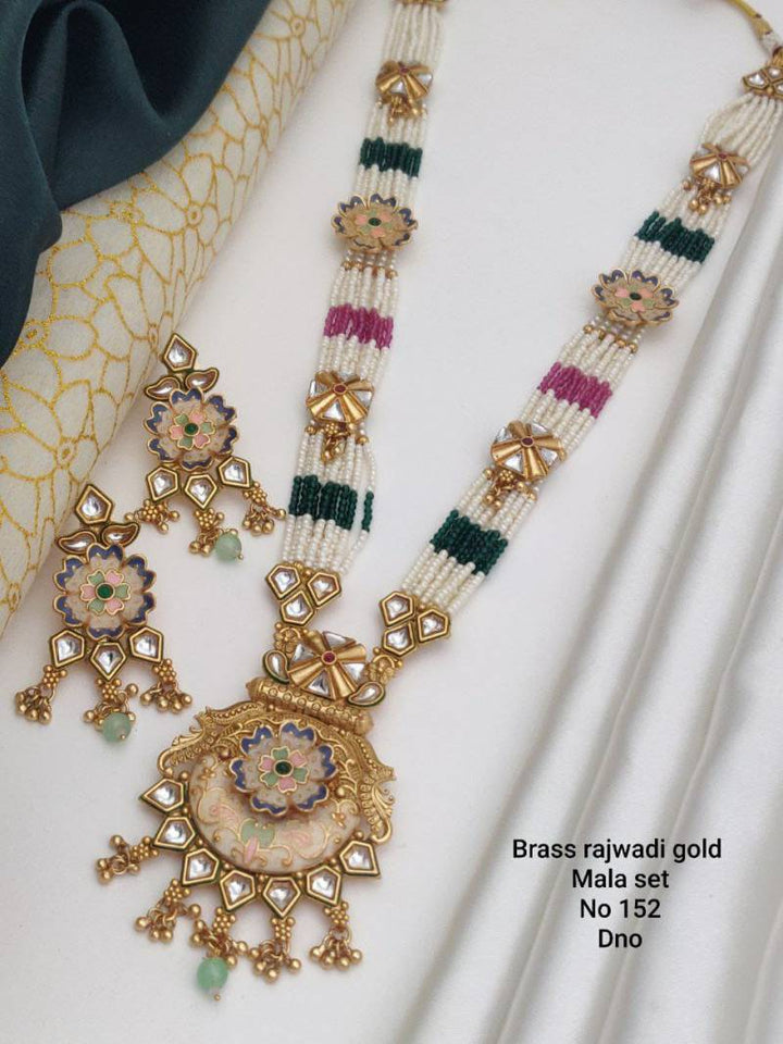 Brass Rajwadi Gold Mala Set 4