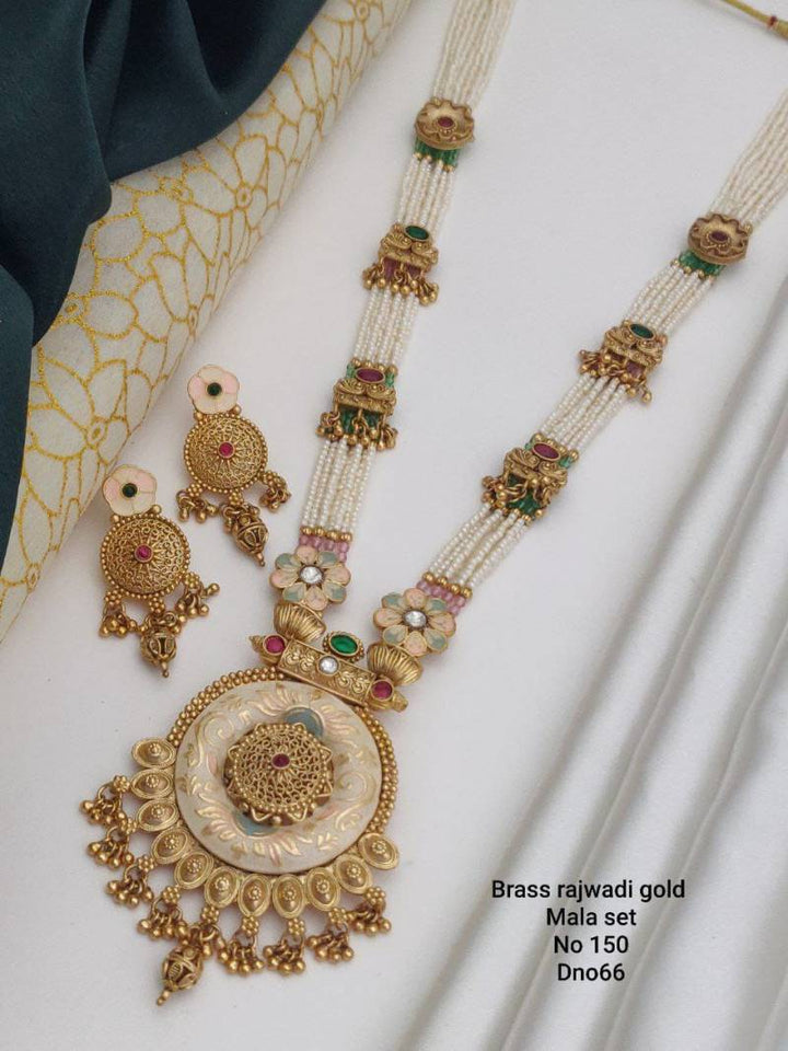 Brass Rajwadi Gold Mala Set 4