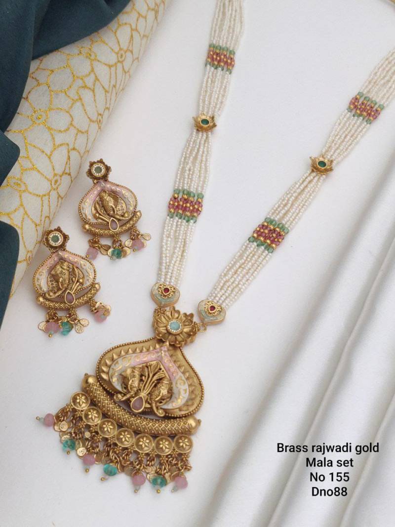 Brass Rajwadi Gold Mala Set 4