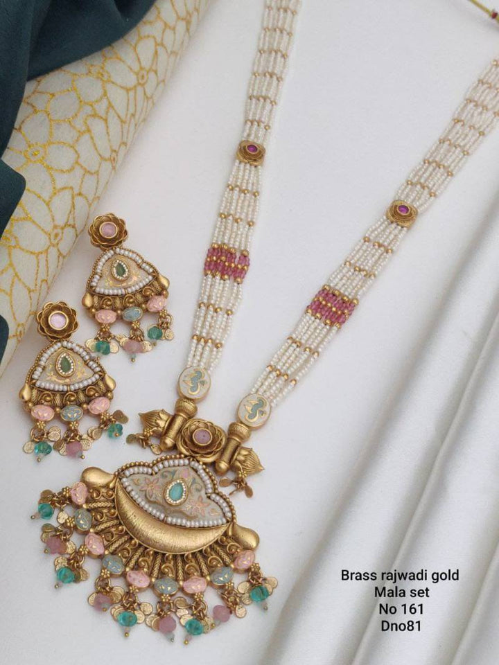 Brass Rajwadi Gold Mala Set 5