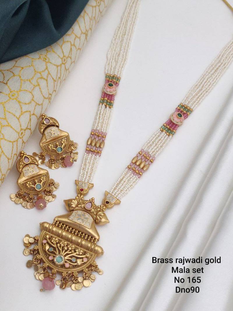 Brass Rajwadi Gold Mala Set 5