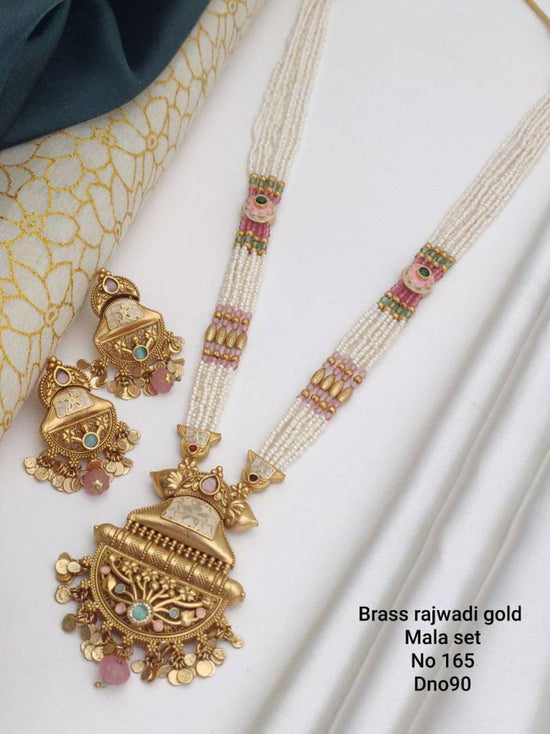 Brass Rajwadi Gold Mala Set 5