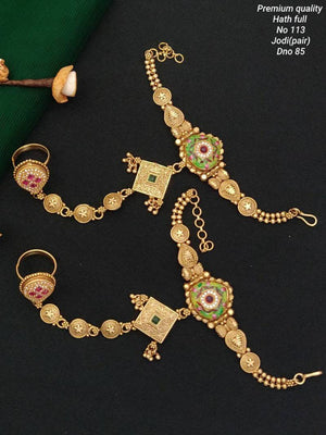 Brass High Gold Hath Panja Set 19