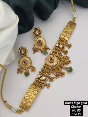 Brass High Gold Choker Set 10