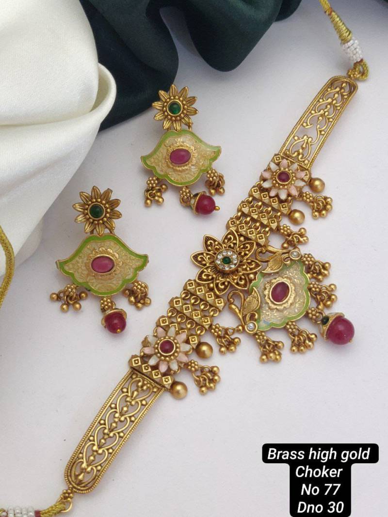 Brass High Gold Choker Set 10