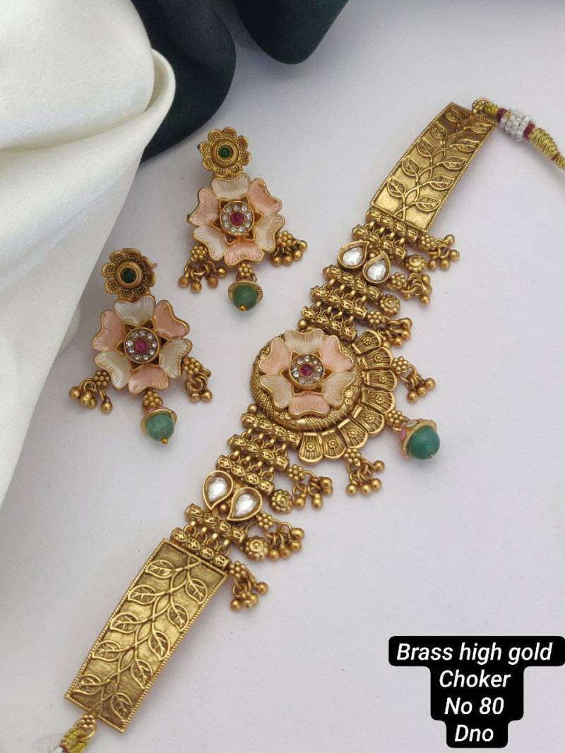 Brass High Gold Choker Set 10