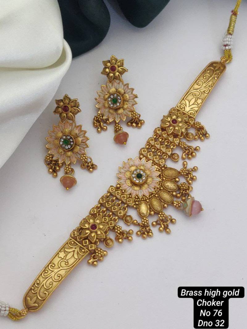 Brass High Gold Choker Set 10