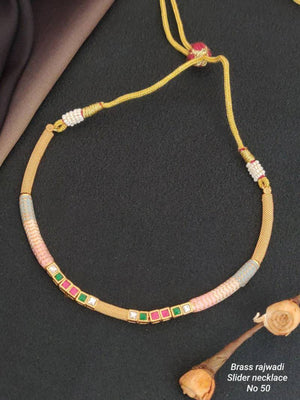 Brass Gold Forming Slider Necklace 1