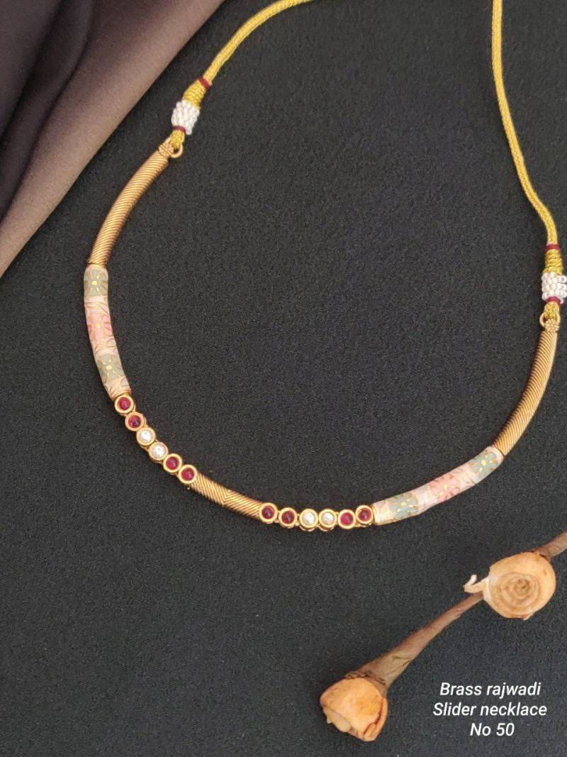 Brass Gold Forming Slider Necklace 1
