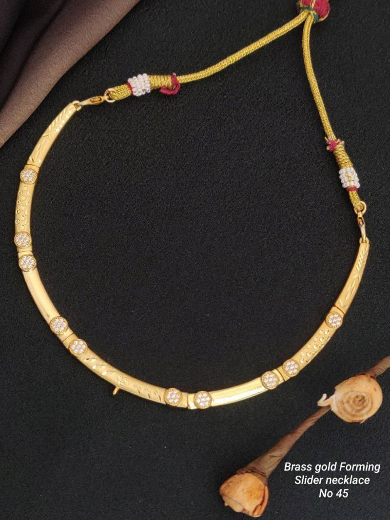 Brass Gold Forming Slider Necklace 1