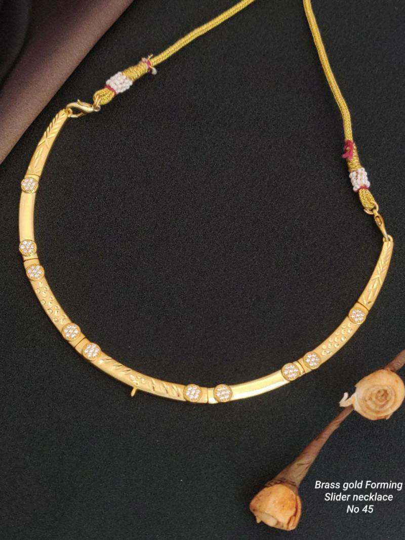 Brass Gold Forming Slider Necklace 1