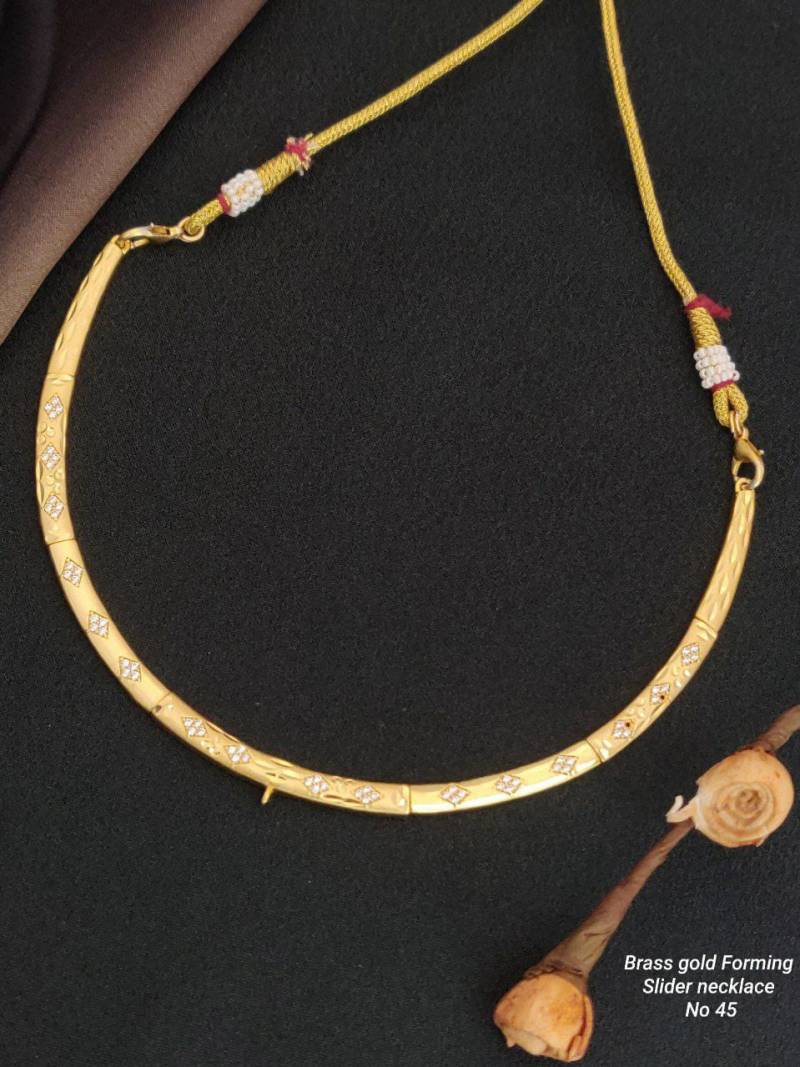 Brass Gold Forming Slider Necklace 1