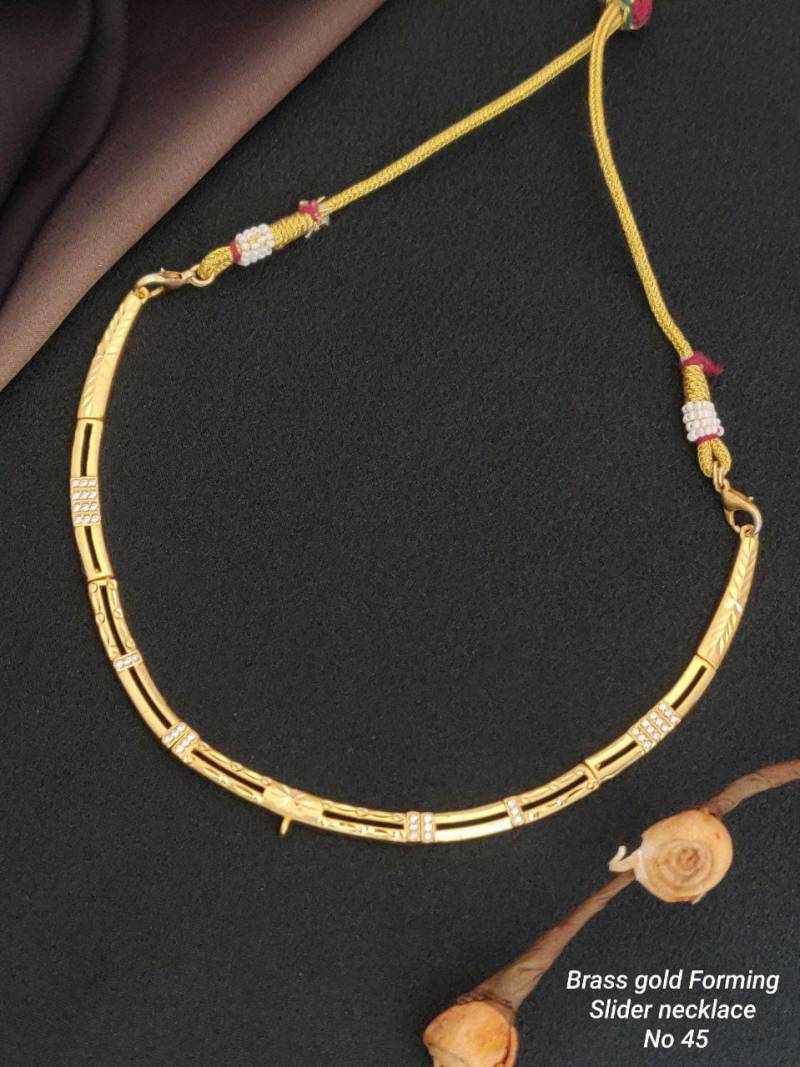 Brass Gold Forming Slider Necklace 1