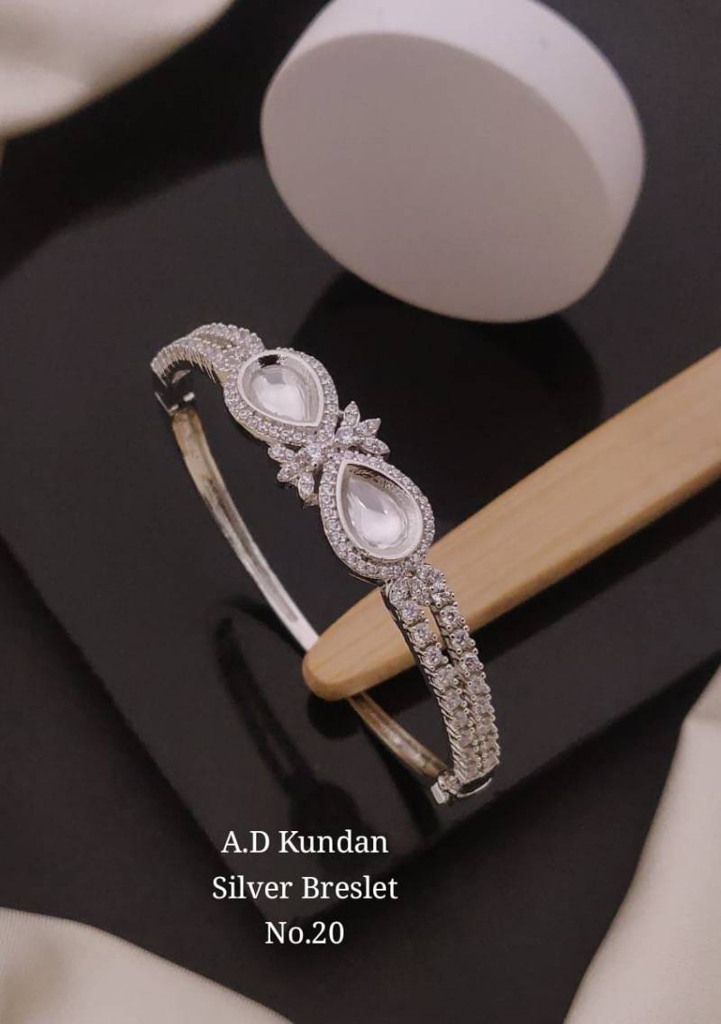 AD Kundan Silver Bracelets 1
