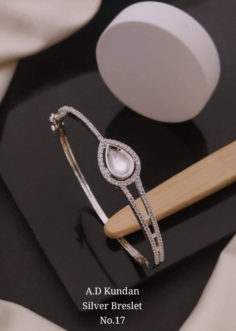 AD Kundan Silver Bracelets 1