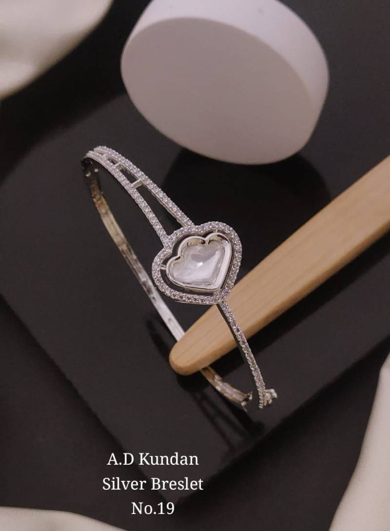 AD Kundan Silver Bracelets 1