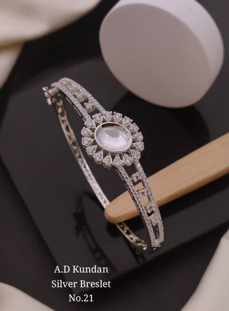 AD Kundan Silver Bracelets 1