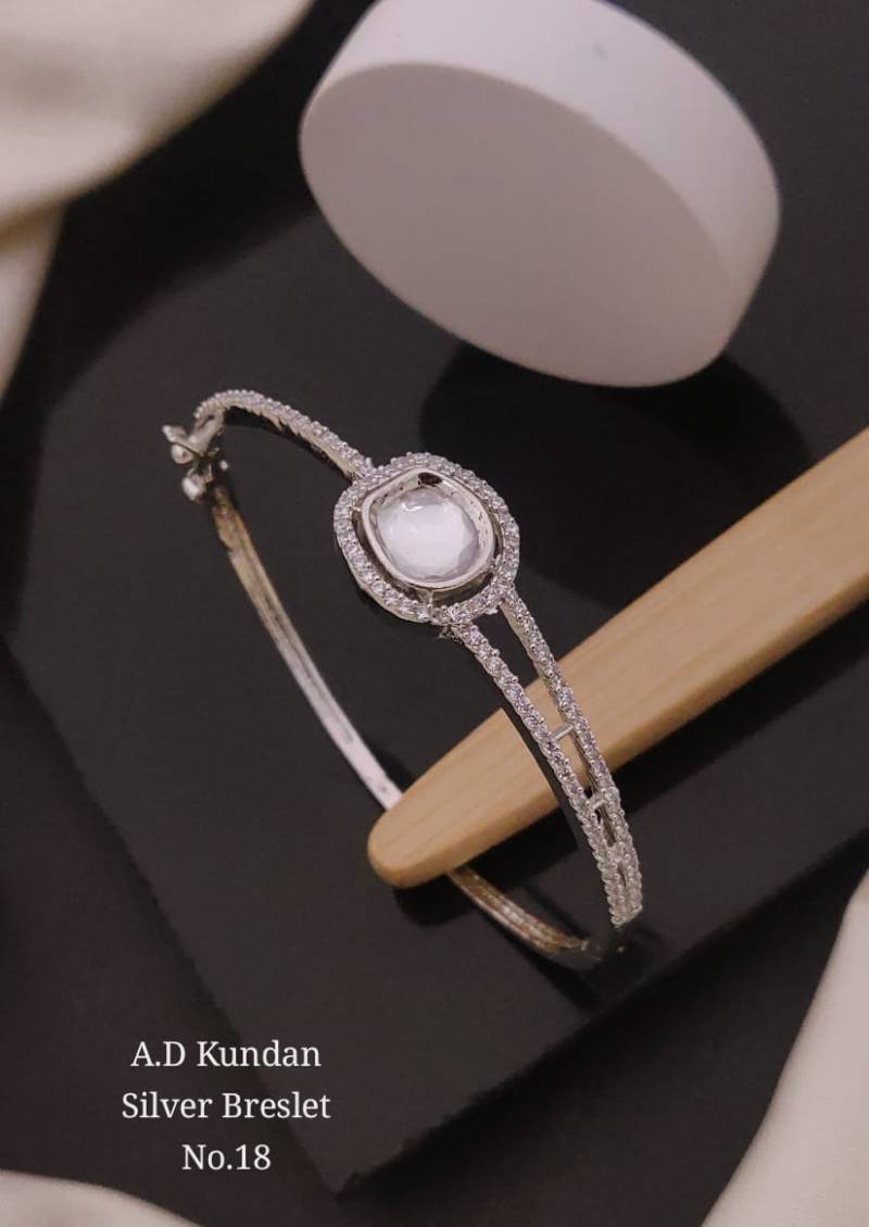 AD Kundan Silver Bracelets 1
