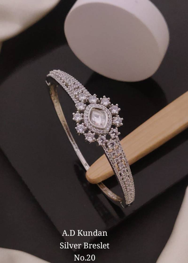 AD Kundan Silver Bracelets 1