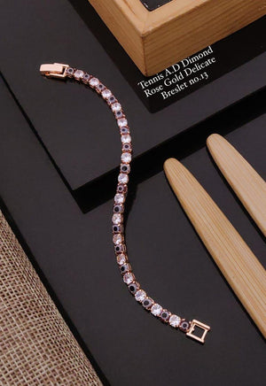 Tennis Ad Diamond Rose Gold delicate Bracelets 1