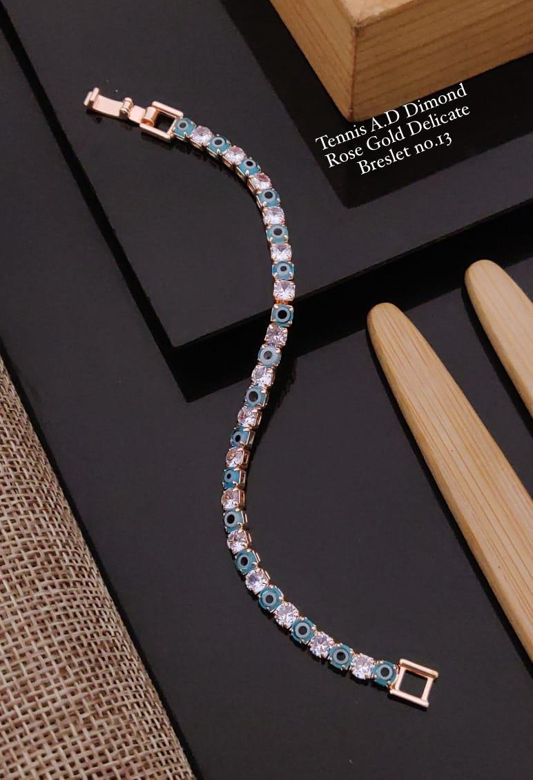 Tennis Ad Diamond Rose Gold delicate Bracelets 1