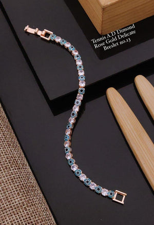 Tennis Ad Diamond Rose Gold delicate Bracelets 1