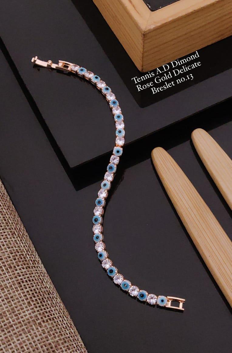 Tennis Ad Diamond Rose Gold delicate Bracelets 1