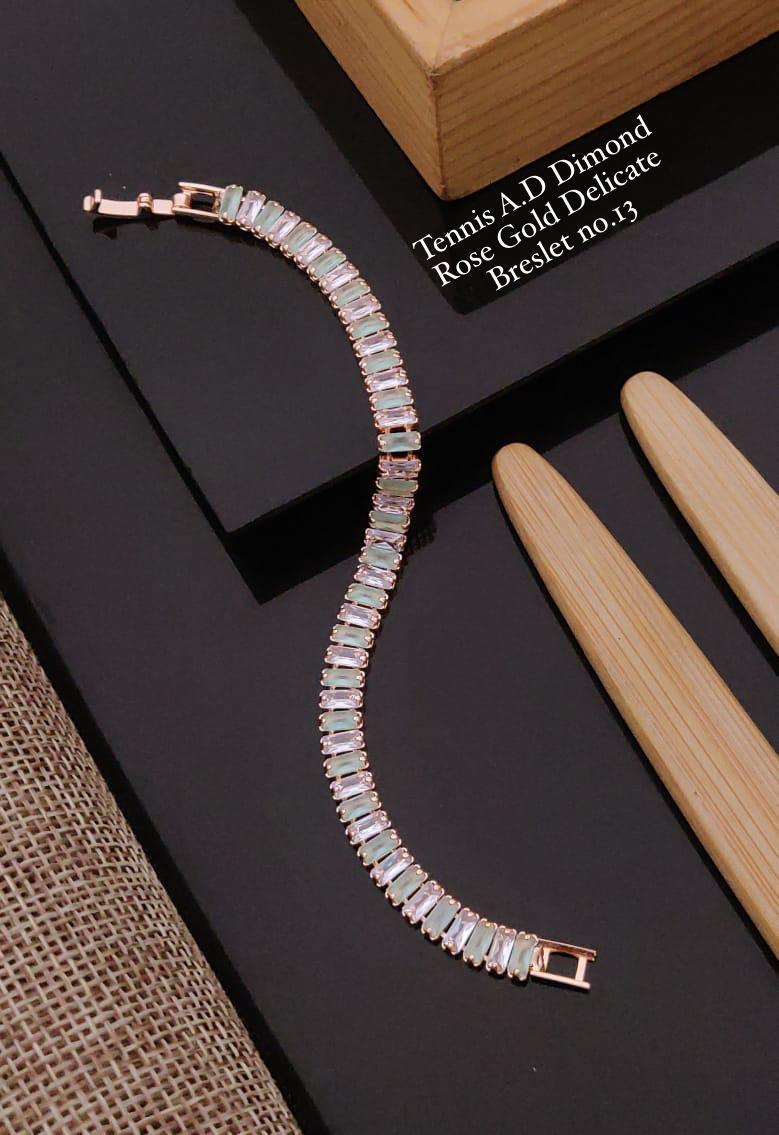 Tennis Ad Diamond Rose Gold delicate Bracelets 1