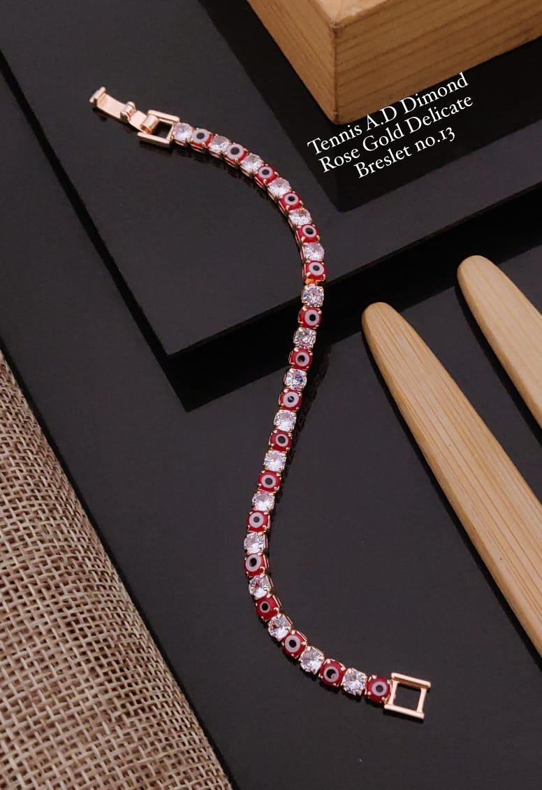 Tennis Ad Diamond Rose Gold delicate Bracelets 1