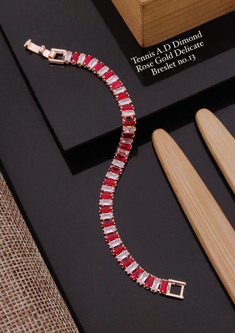 Tennis Ad Diamond Rose Gold delicate Bracelets 1