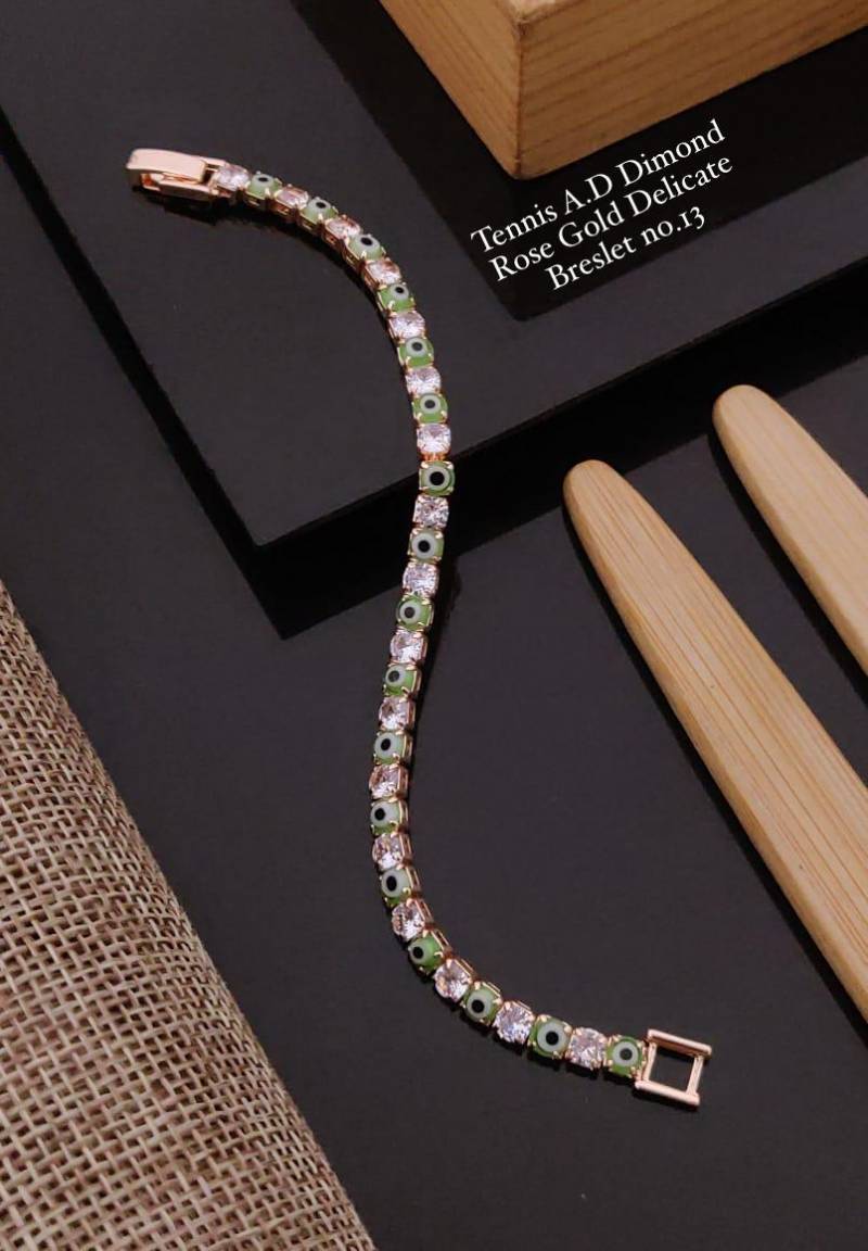Tennis Ad Diamond Rose Gold delicate Bracelets 1