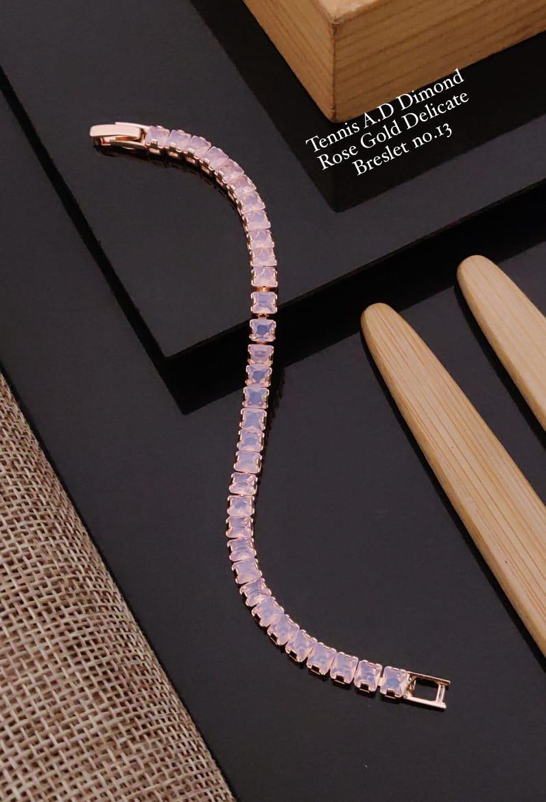Tennis Ad Diamond Rose Gold delicate Bracelets 1