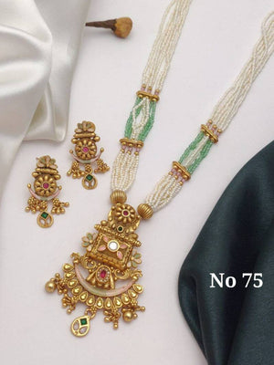 Brass High Gold Mala Pendal Set 16