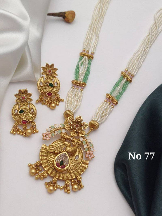 Brass High Gold Mala Pendal Set 16