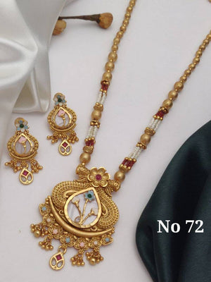 Brass High Gold Mala Pendal Set 17