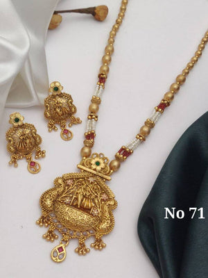 Brass High Gold Mala Pendal Set 17