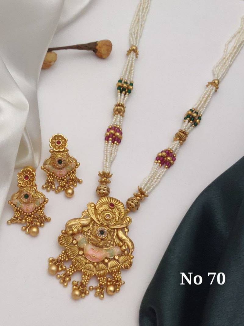 Brass High Gold Mala Pendal Set 17
