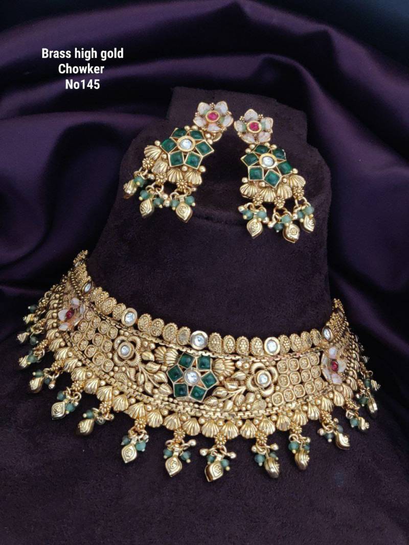 Brass High Gold Choker Set 11