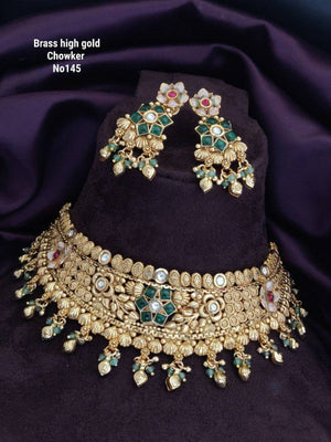 Brass High Gold Choker Set 11