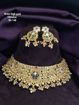 Brass High Gold Choker Set 11