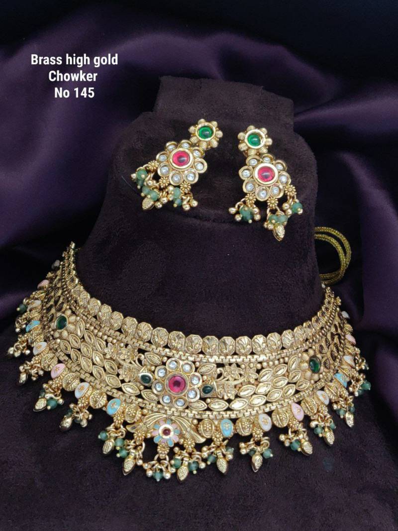 Brass High Gold Choker Set 11