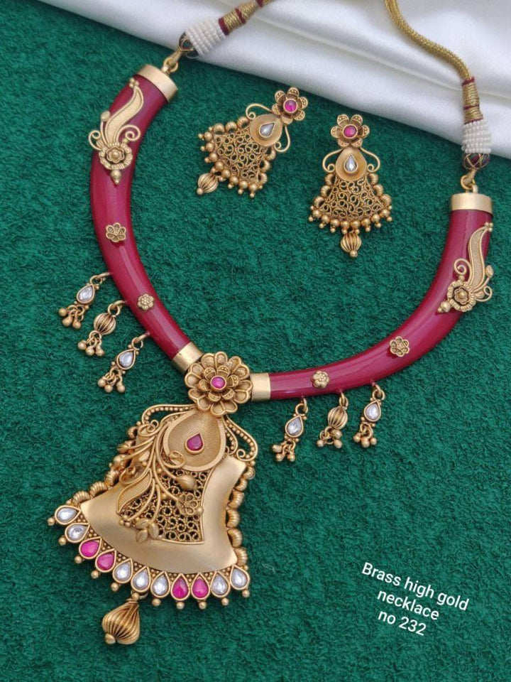 Brass High Gold Necklace 1